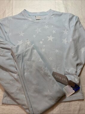 Light Blue Star-Print Kids Pajama Set - Jellifish Kids